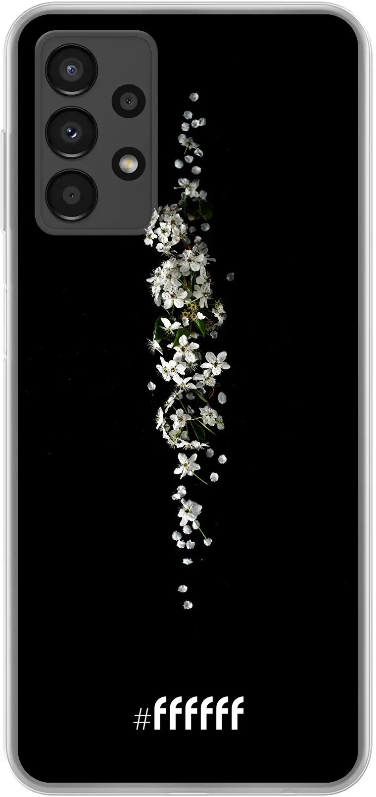 White flowers in the dark Galaxy A13 4G