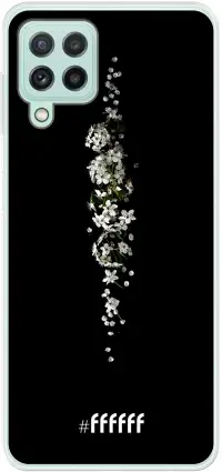 White flowers in the dark Galaxy A22 4G