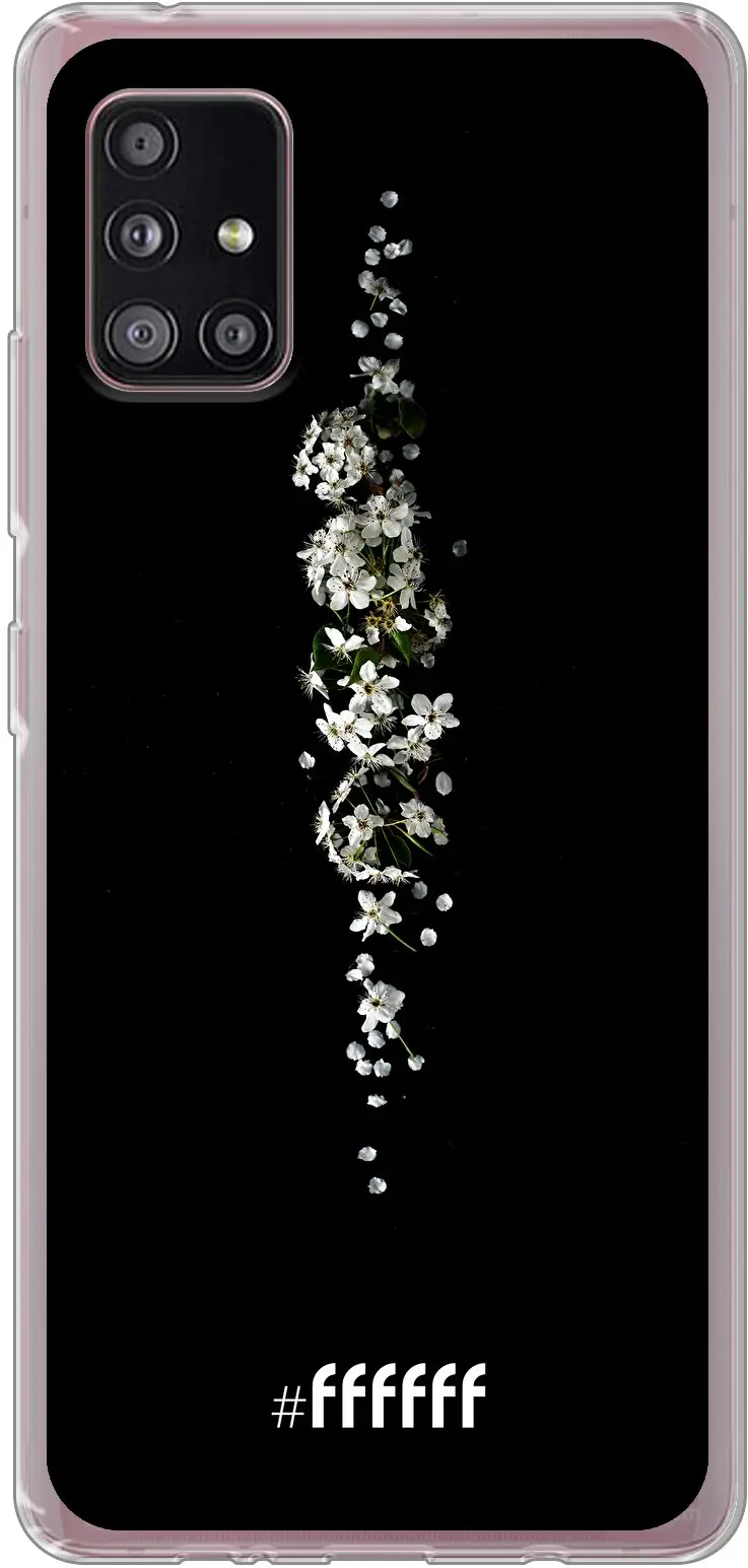 White flowers in the dark Galaxy A51 5G