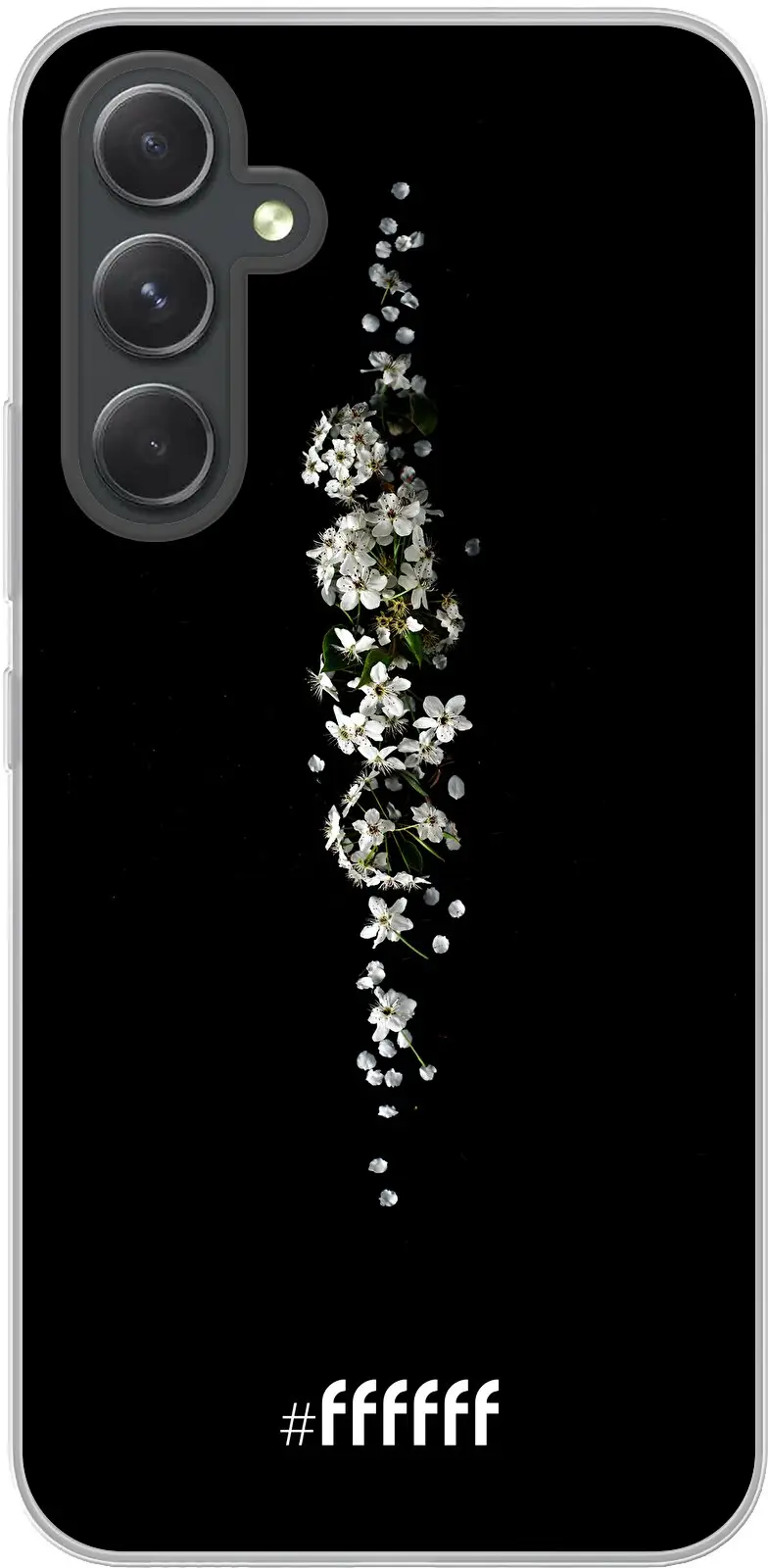 White flowers in the dark Galaxy A54 5G