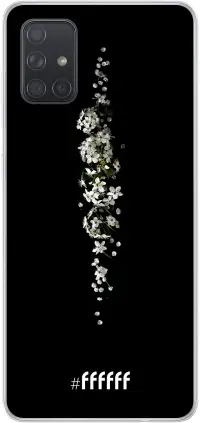 White flowers in the dark Galaxy A71 5G