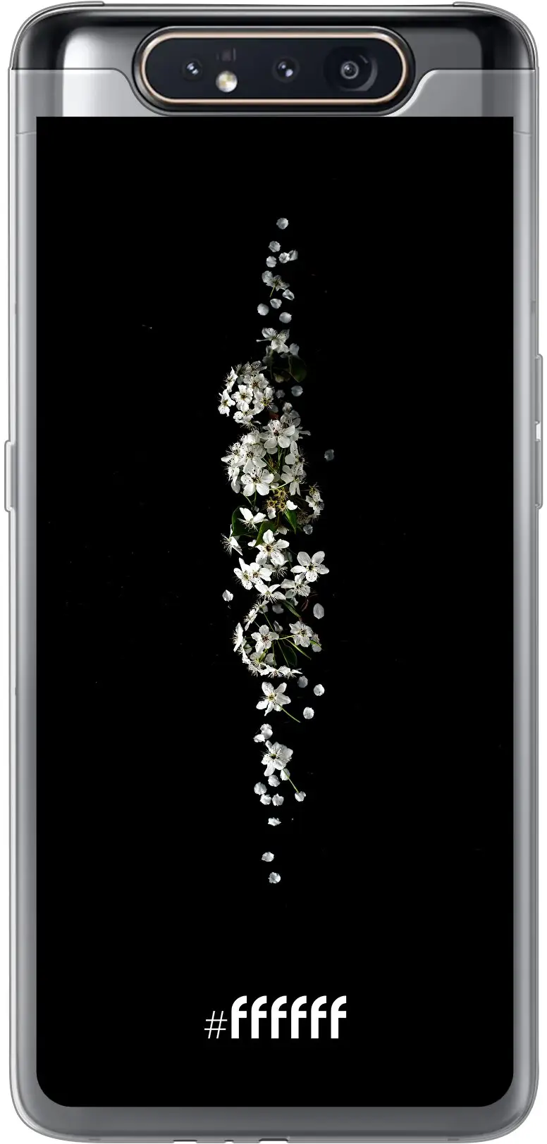 White flowers in the dark Galaxy A80