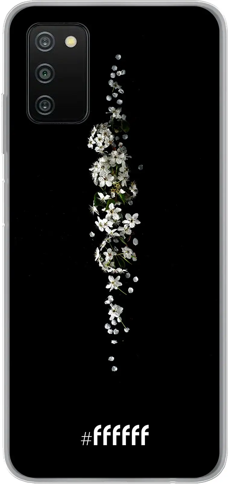 White flowers in the dark Galaxy A03s