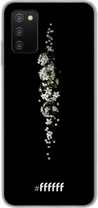 White flowers in the dark Galaxy A03s