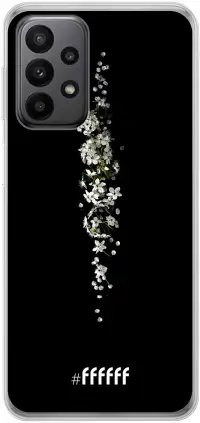 White flowers in the dark Galaxy A23 5G