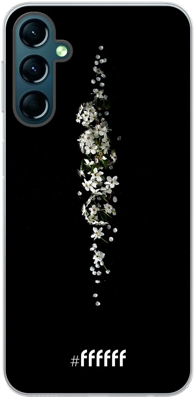 White flowers in the dark Galaxy A24 4G