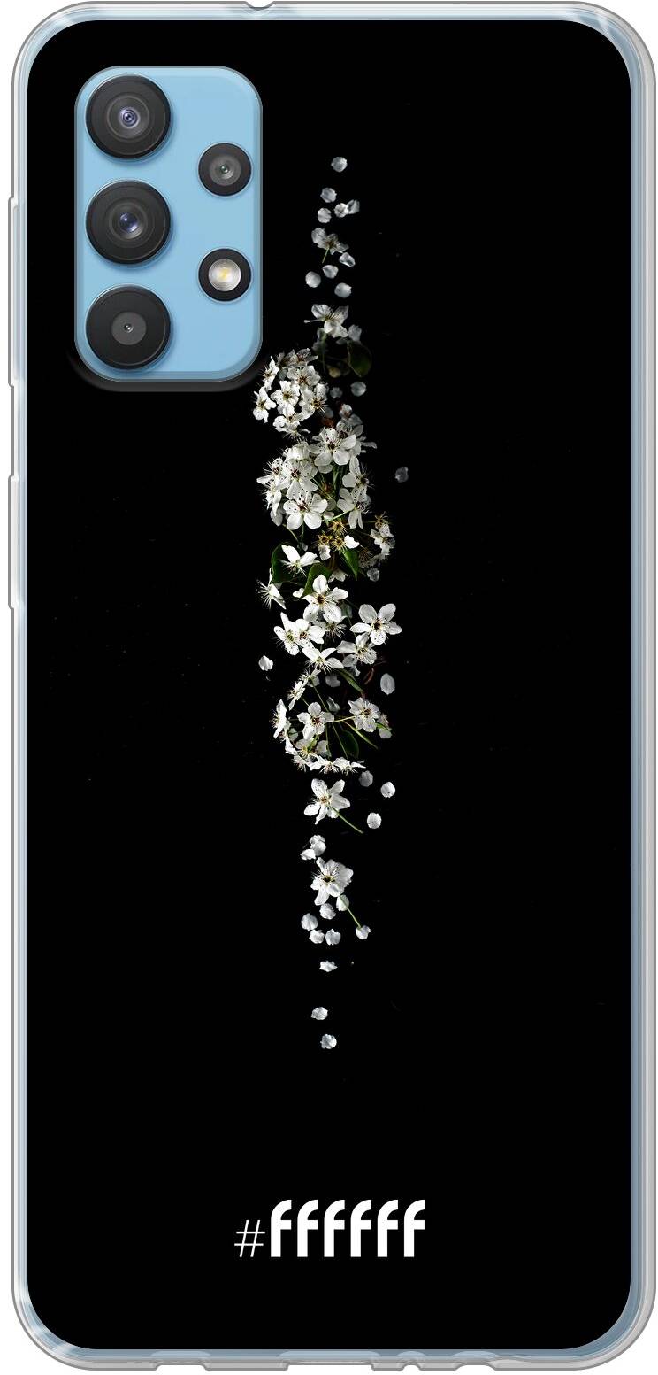 White flowers in the dark Galaxy A32 4G