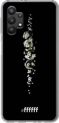 White flowers in the dark Galaxy A32 5G