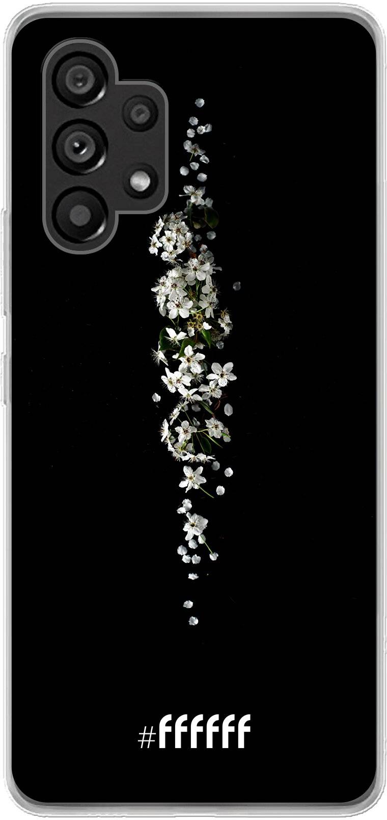 White flowers in the dark Galaxy A53 5G