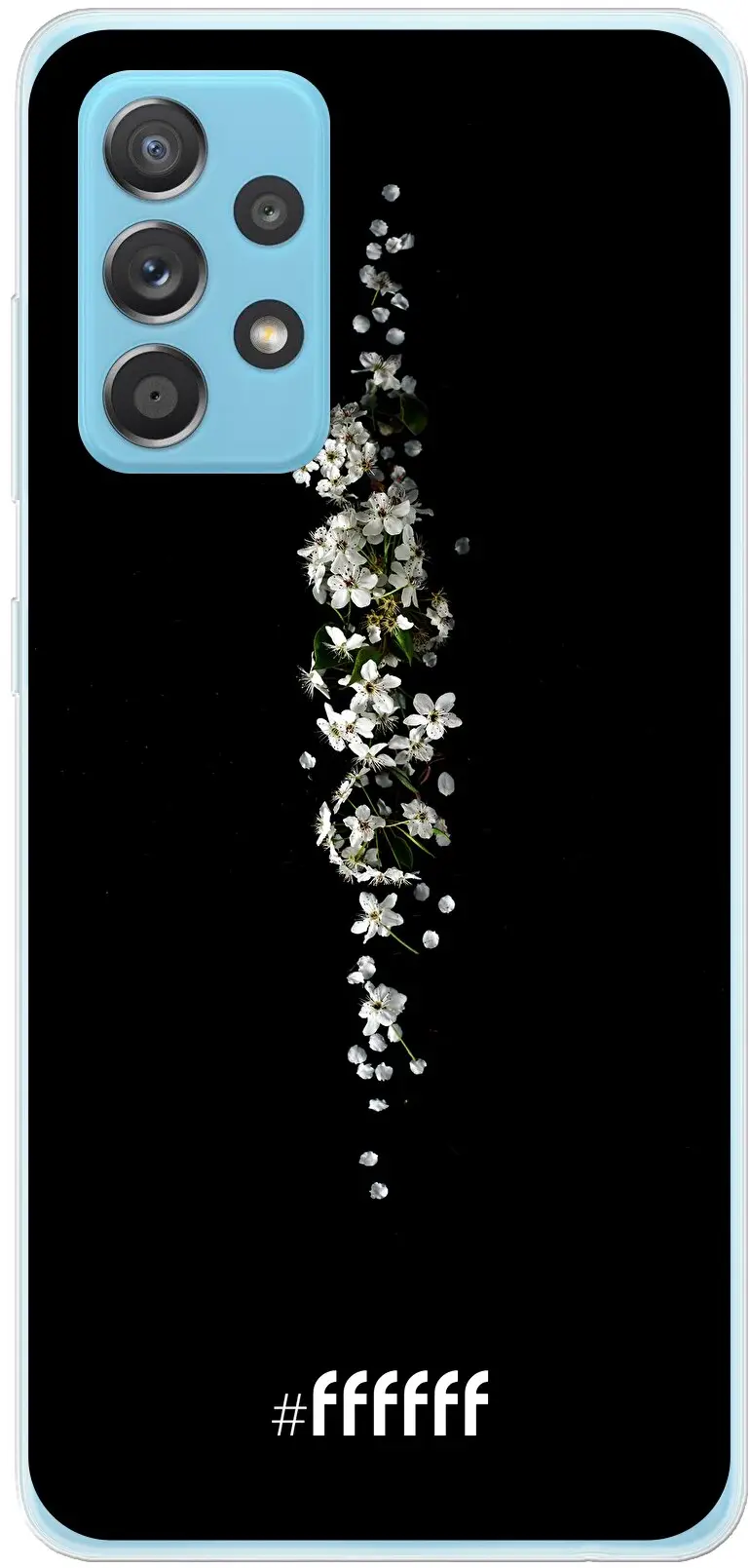 White flowers in the dark Galaxy A53 5G