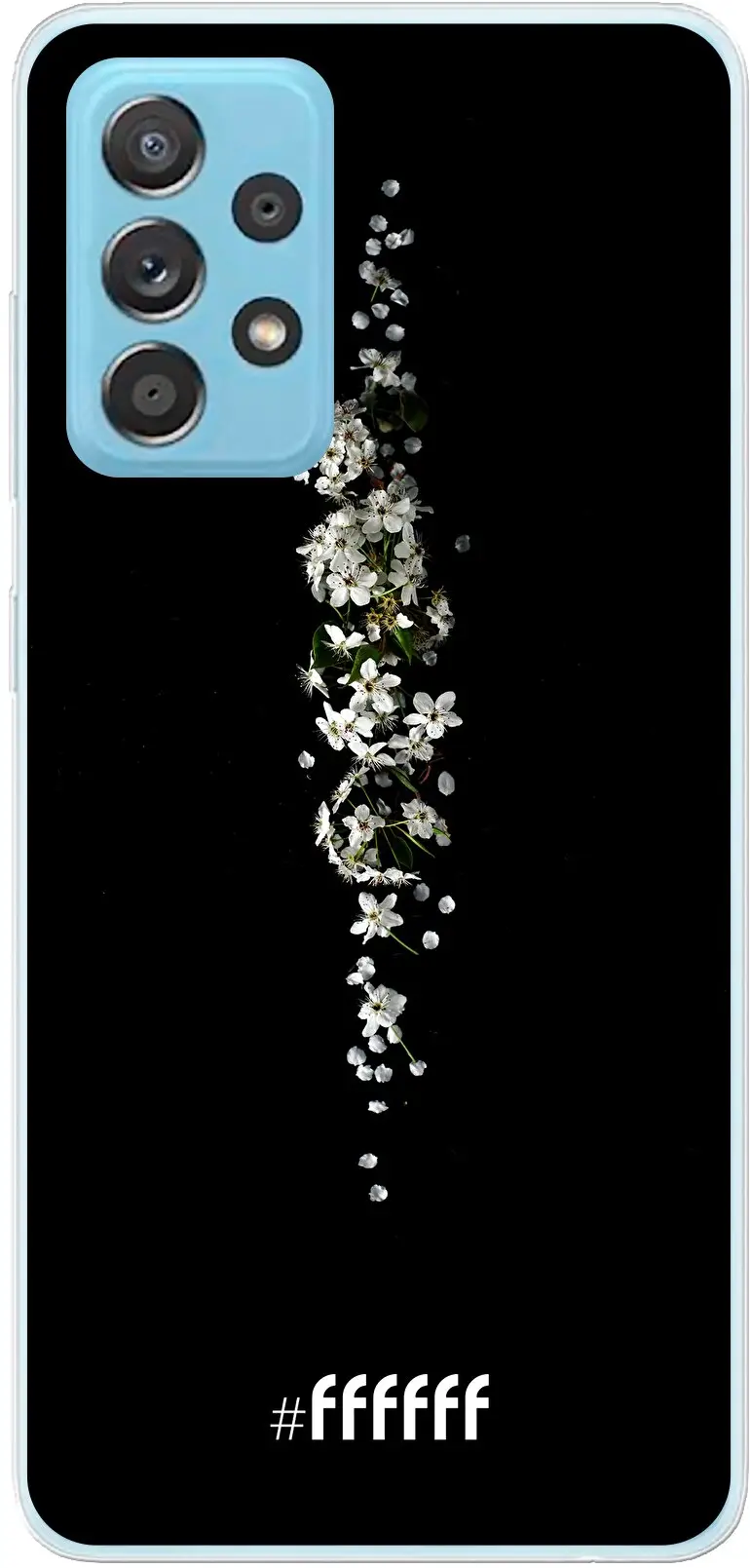 White flowers in the dark Galaxy A73 5G