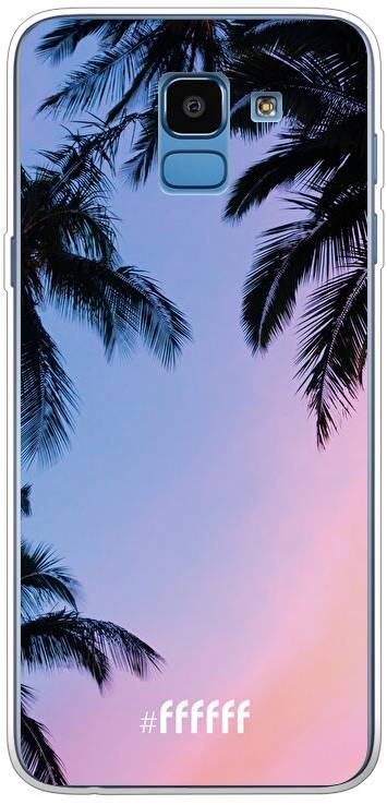 Voorstad Verslaafde vocaal Sunset Palms (Samsung Galaxy J6 (2018)) #ffffff telefoonhoesje • 6F