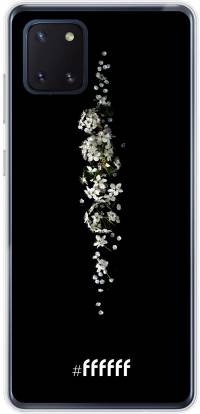 White flowers in the dark Galaxy Note 10 Lite