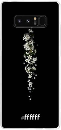 White flowers in the dark Galaxy Note 8