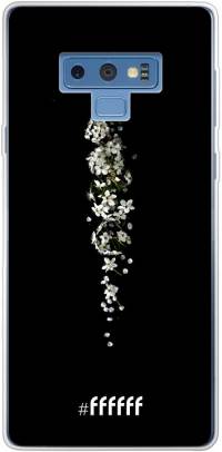 White flowers in the dark Galaxy Note 9