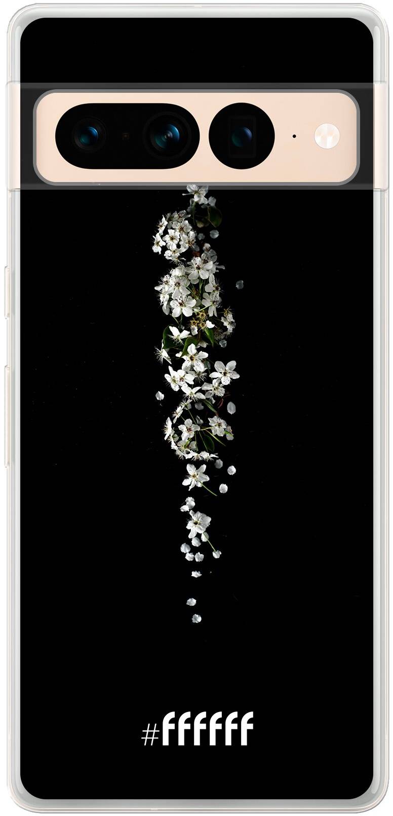 White flowers in the dark Pixel 7 Pro