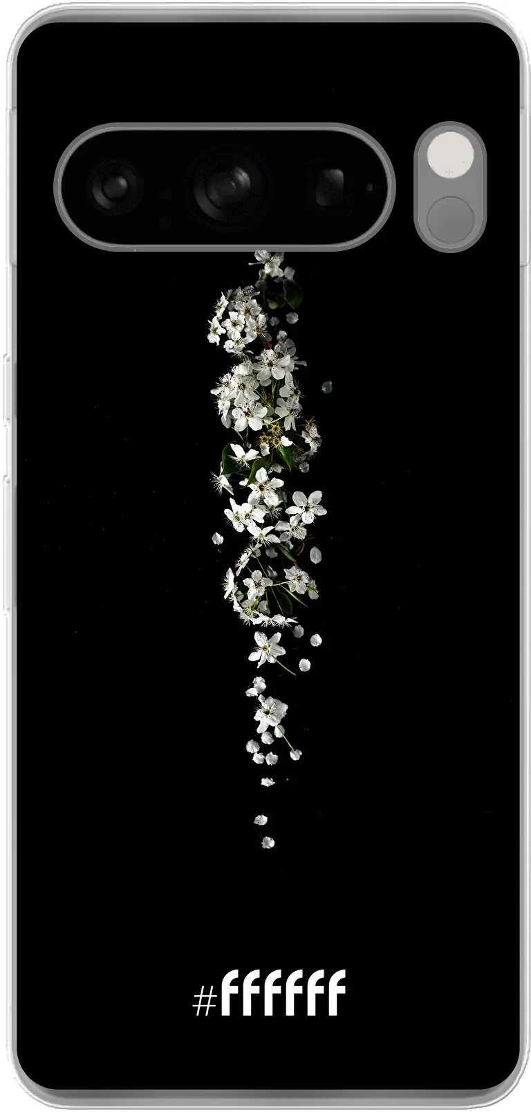 White flowers in the dark Pixel 8 Pro