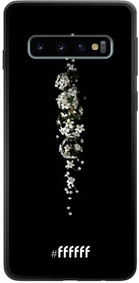 White flowers in the dark Galaxy S10