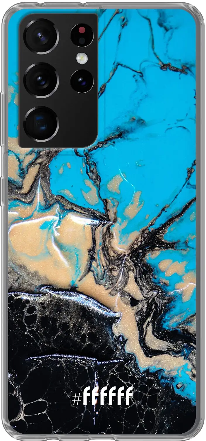 Blue meets Dark Marble Galaxy S21 Ultra