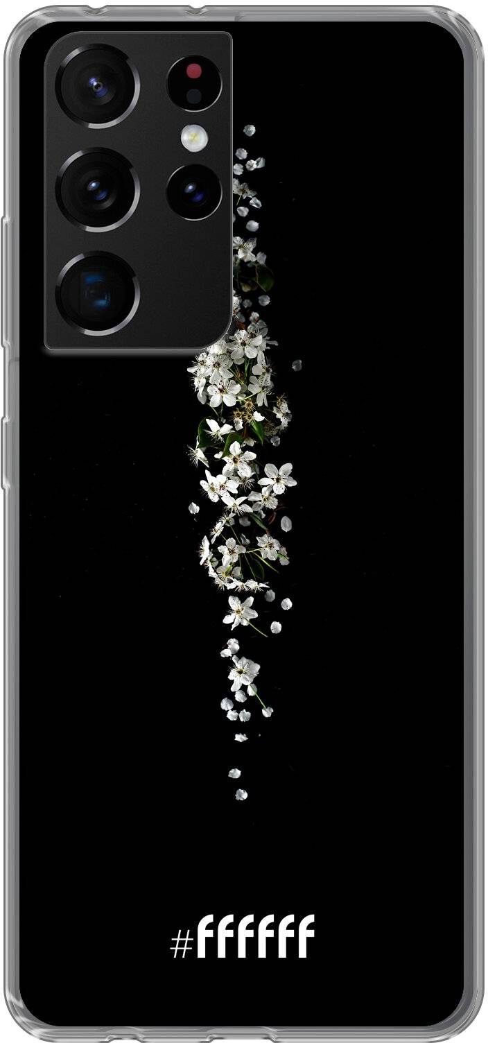 White flowers in the dark Galaxy S21 Ultra