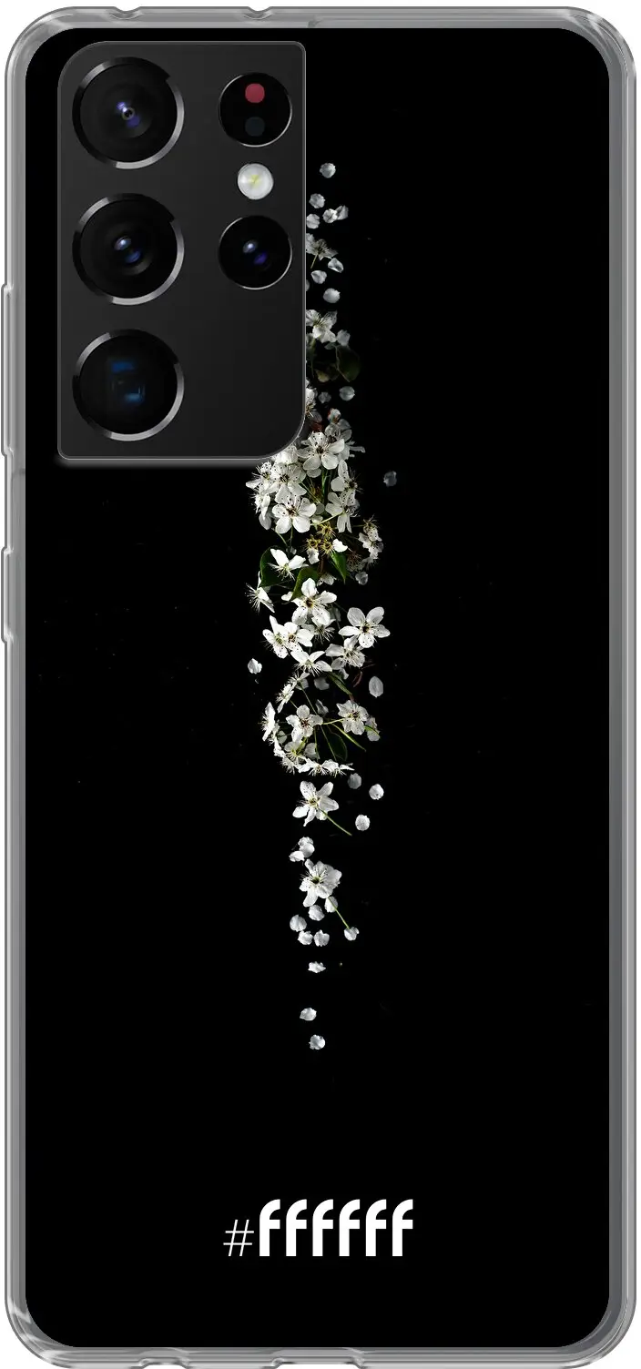 White flowers in the dark Galaxy S21 Ultra