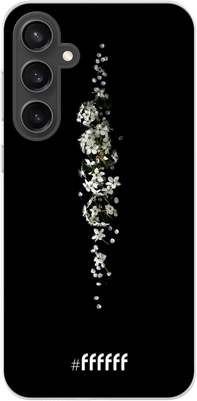 White flowers in the dark Galaxy S23 FE