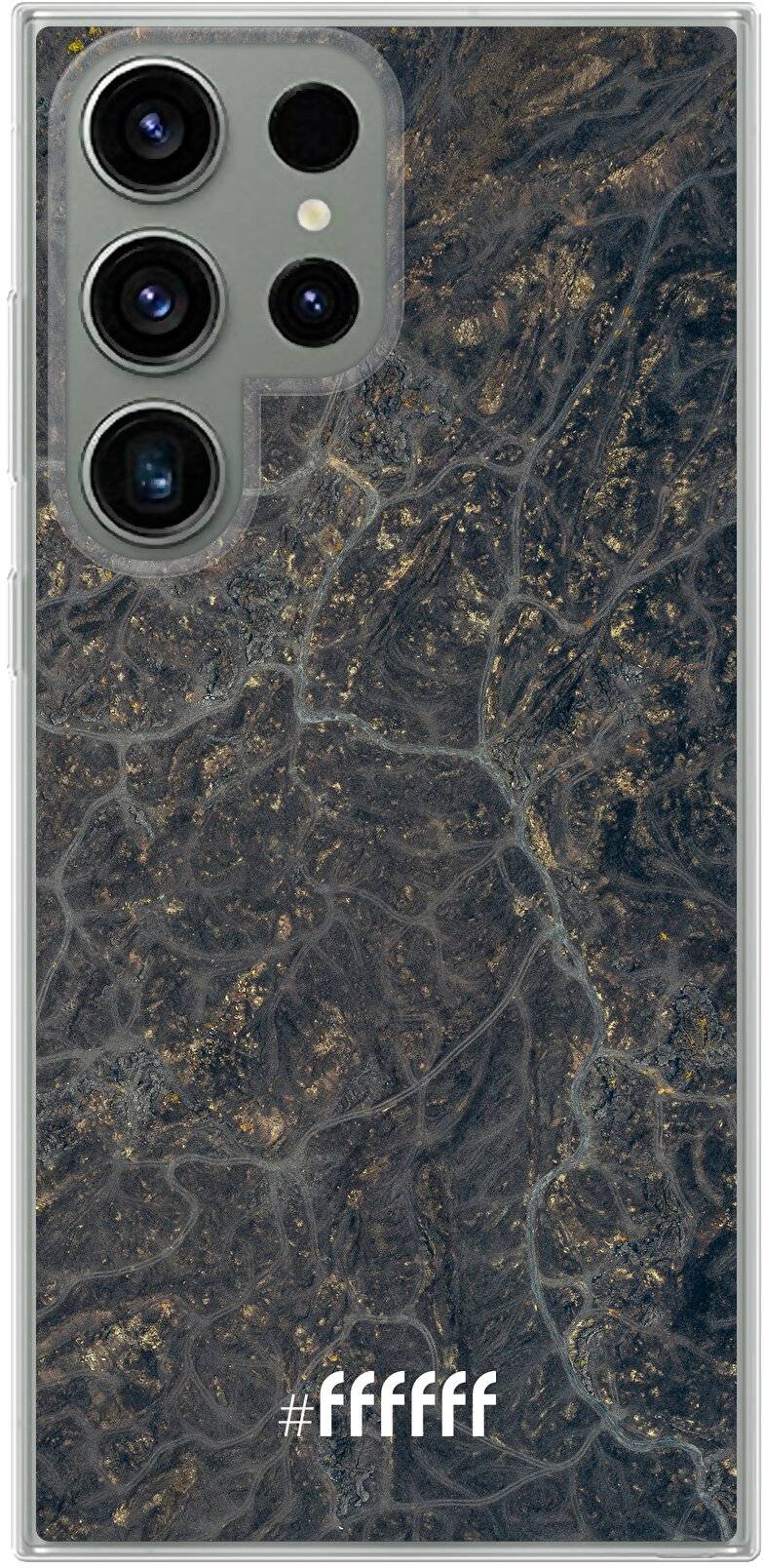 Golden Glitter Marble Galaxy S23 Ultra