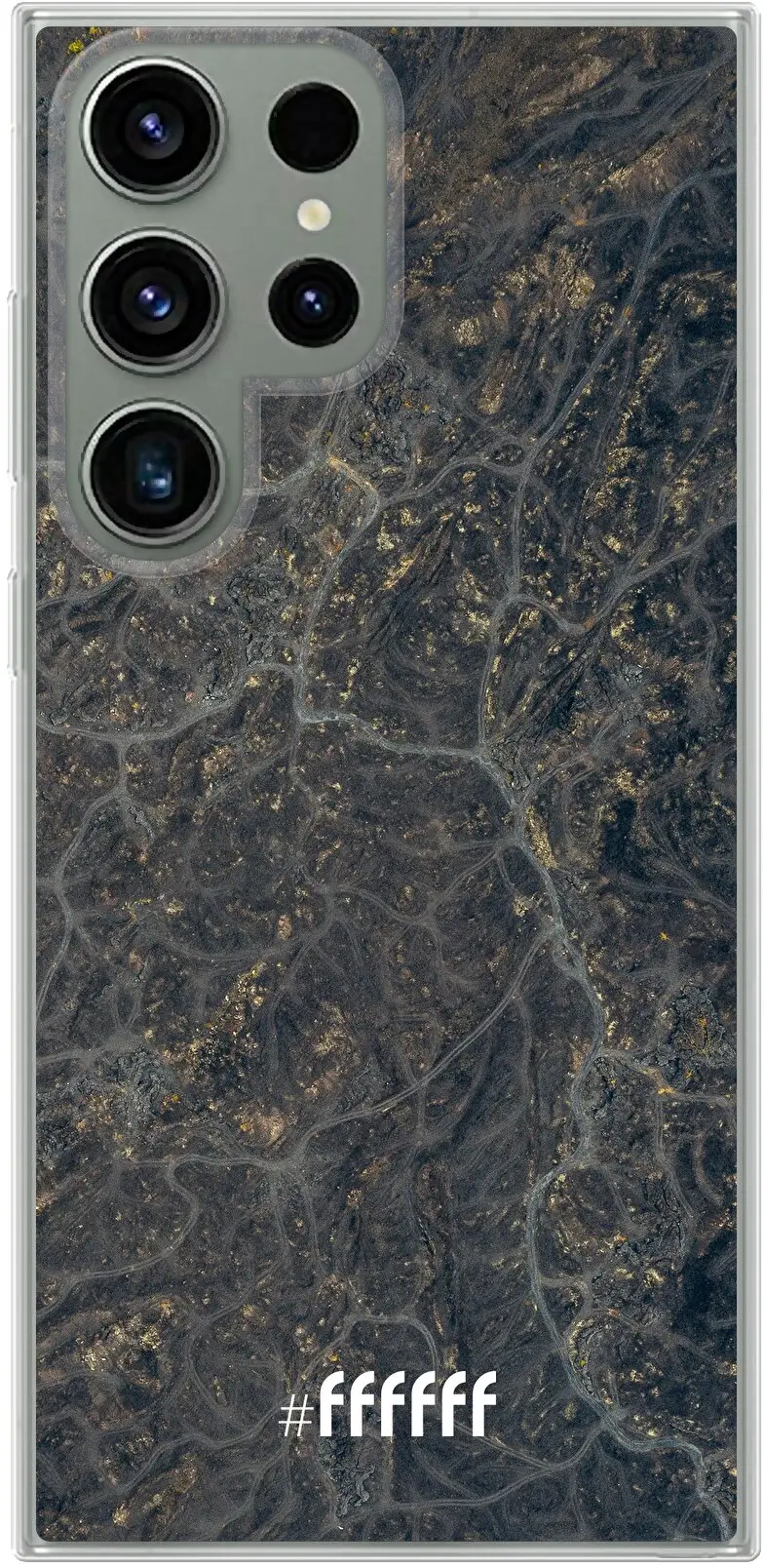 Golden Glitter Marble Galaxy S23 Ultra