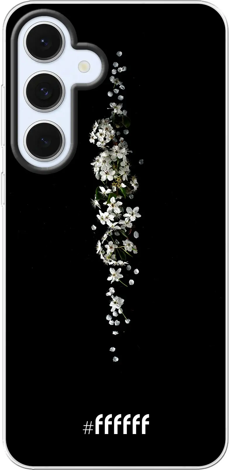 White flowers in the dark Galaxy S24 FE