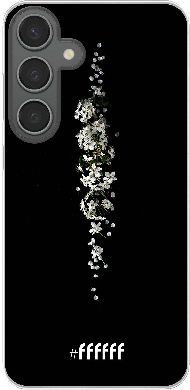 White flowers in the dark Galaxy S24 Plus