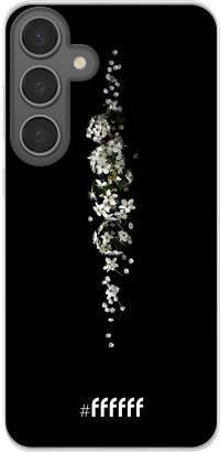 White flowers in the dark Galaxy S24 Plus