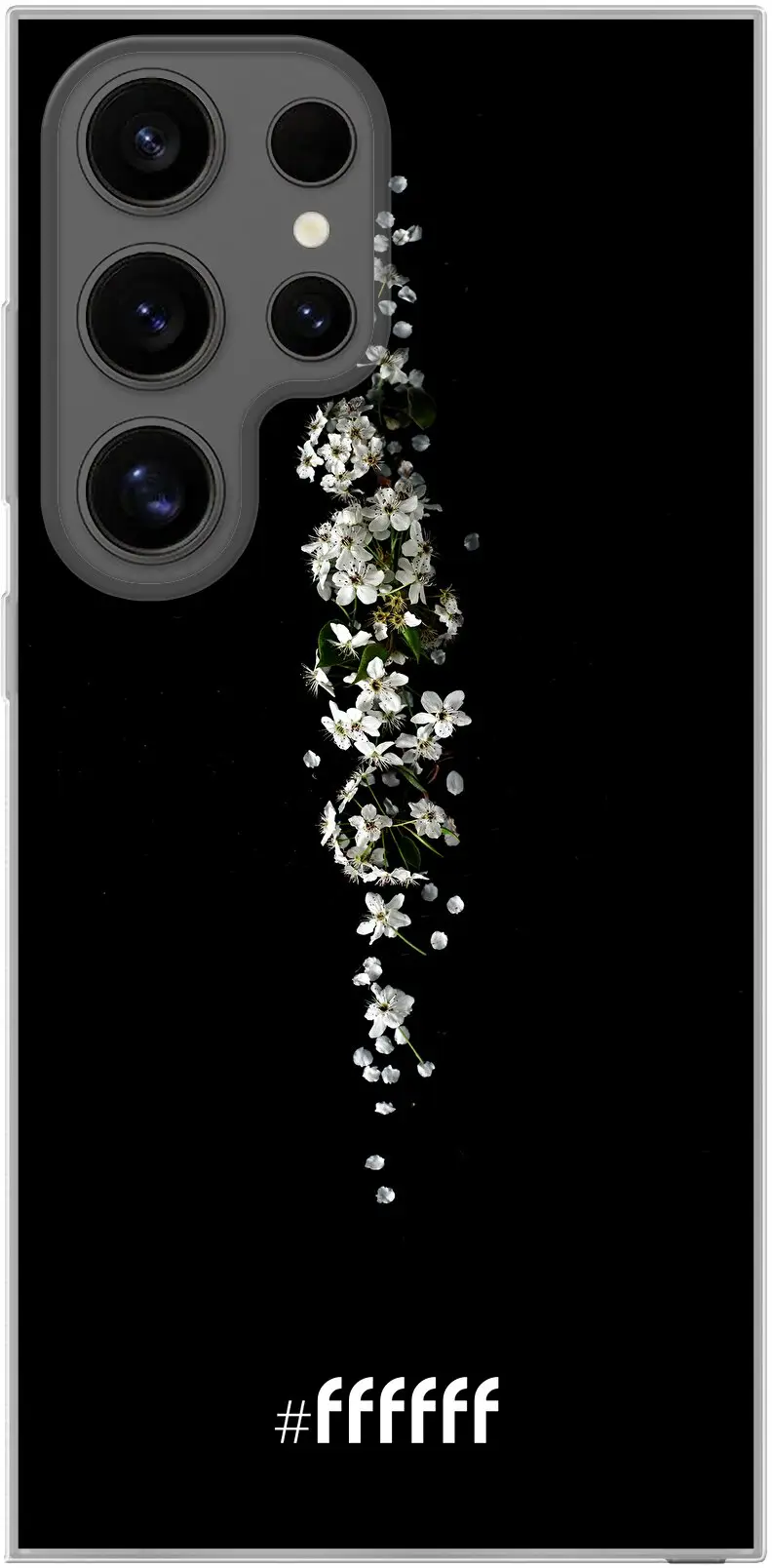 White flowers in the dark Galaxy S24 Ultra