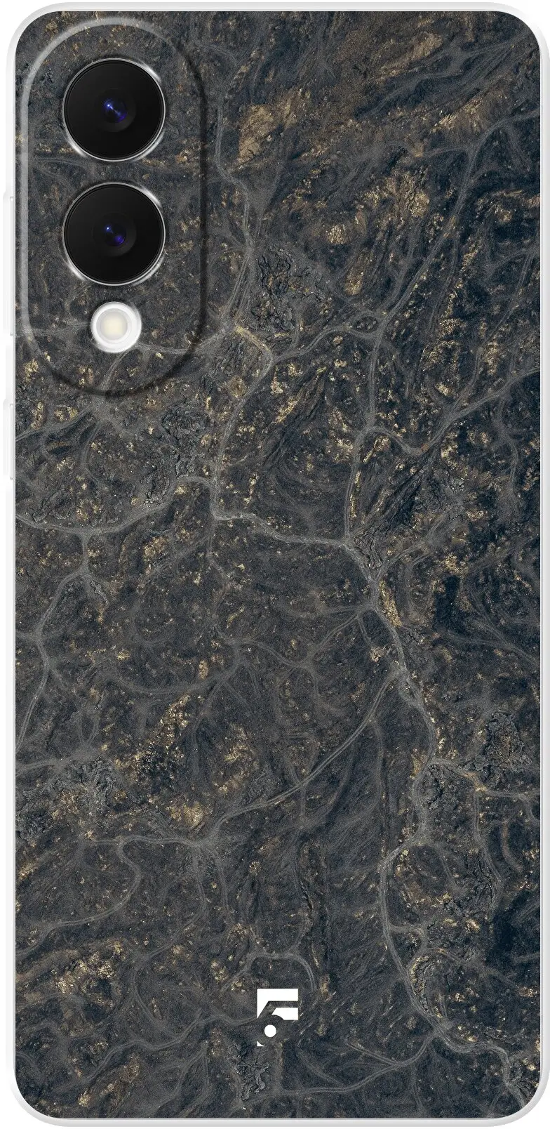 Golden Glitter Marble Galaxy S25 Edge
