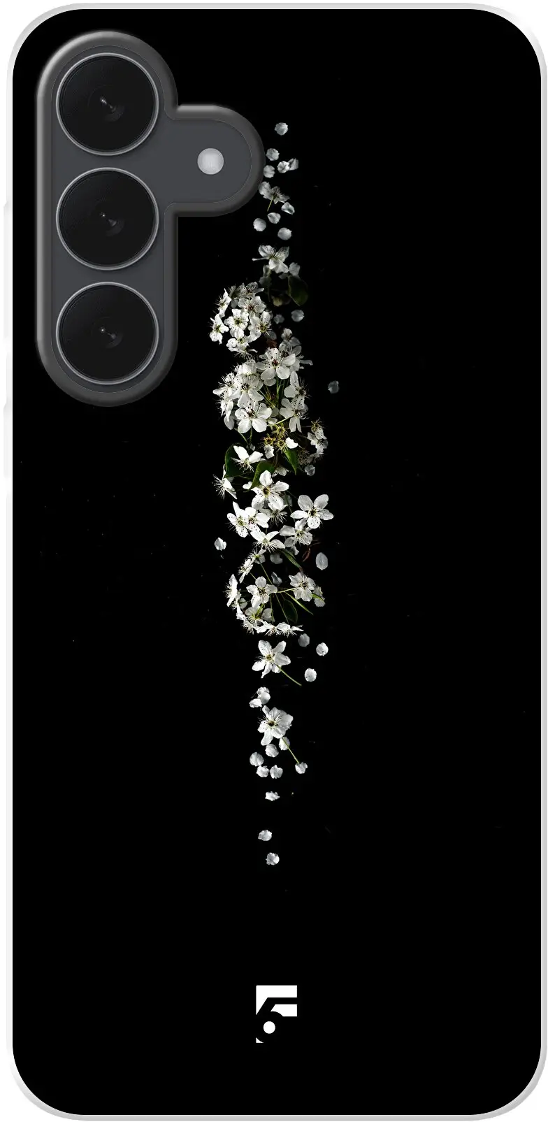 White flowers in the dark Galaxy S25 FE