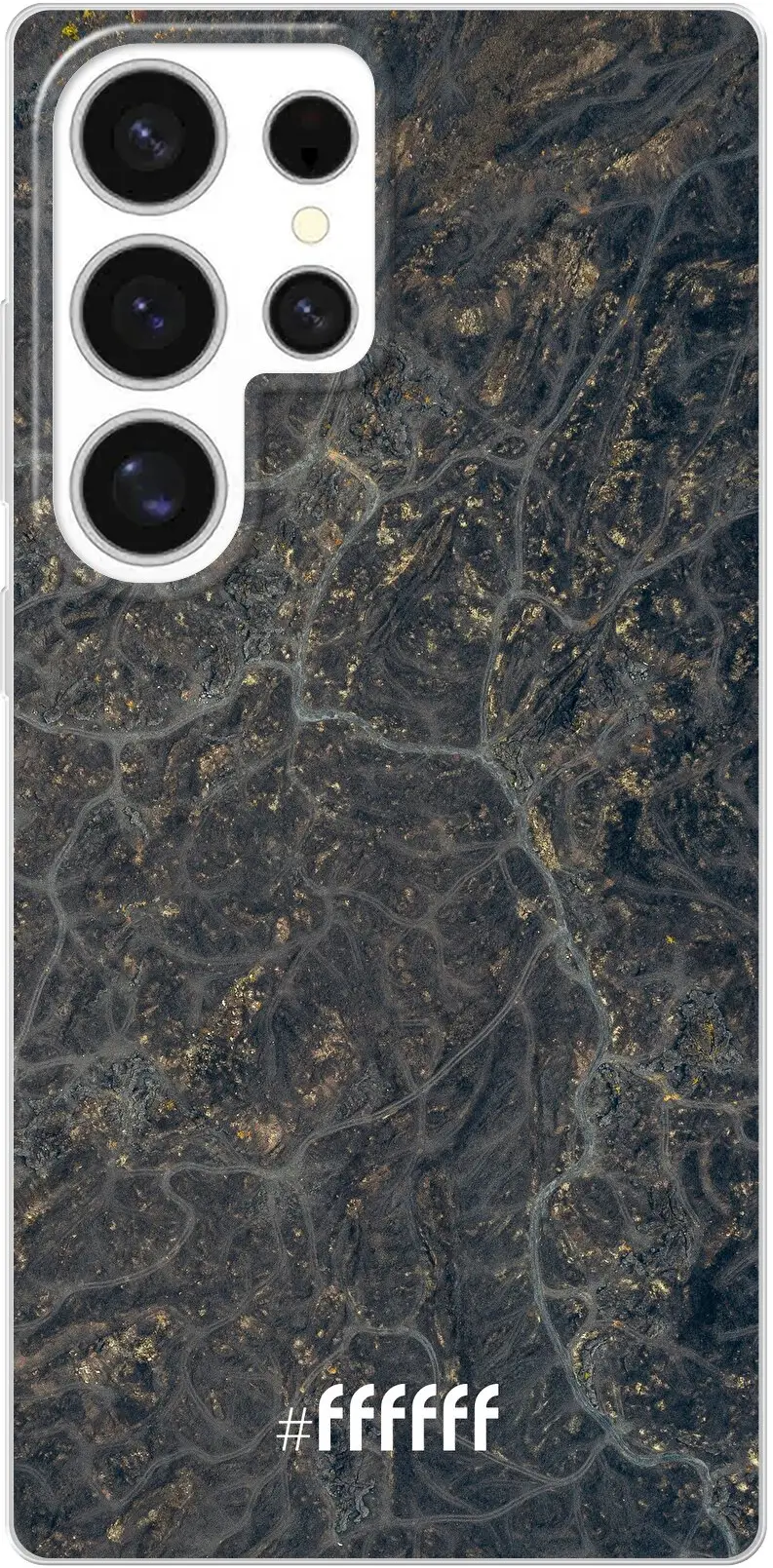 Golden Glitter Marble Galaxy S25 Ultra