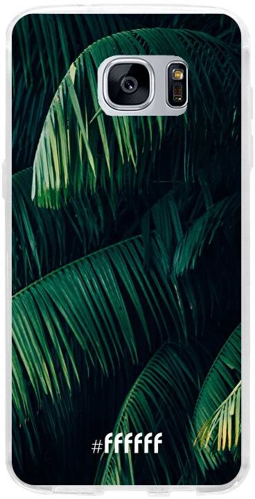 Palm Leaves Dark Galaxy S7 Edge