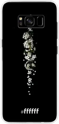 White flowers in the dark Galaxy S8