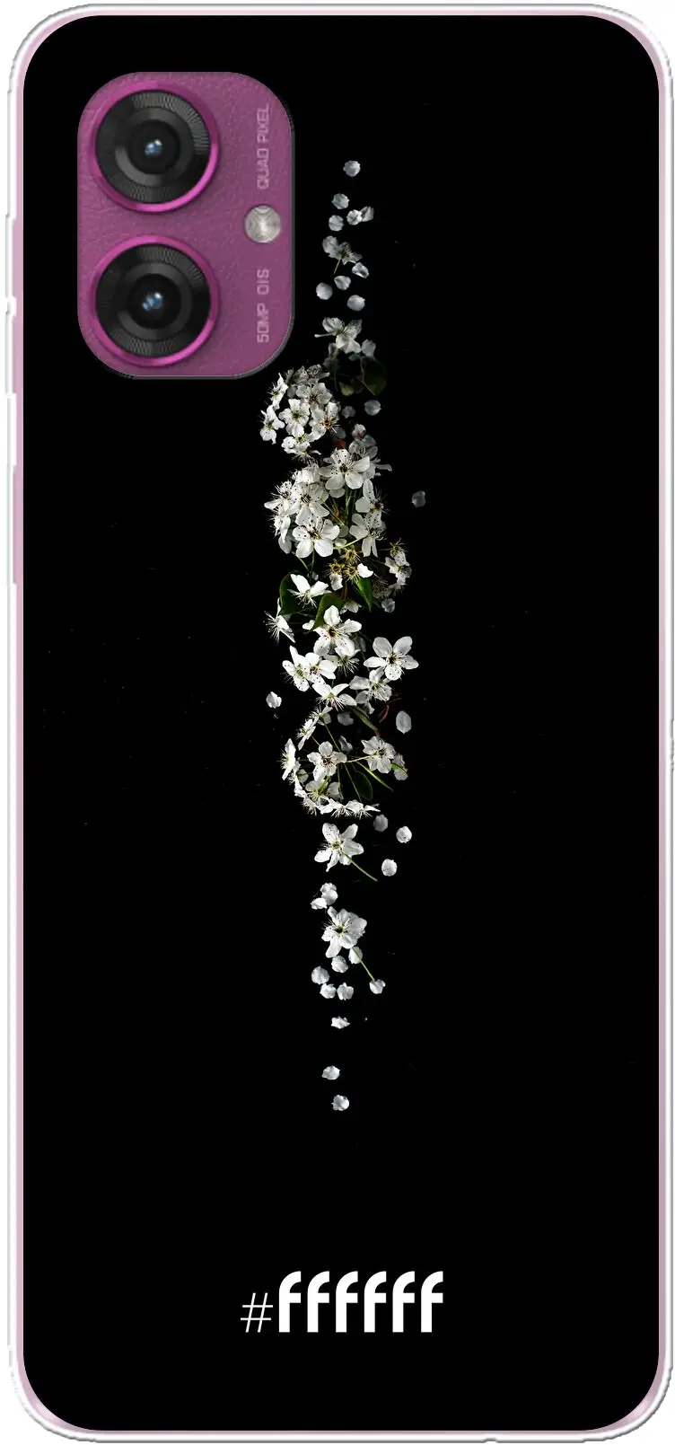 White flowers in the dark Moto G55