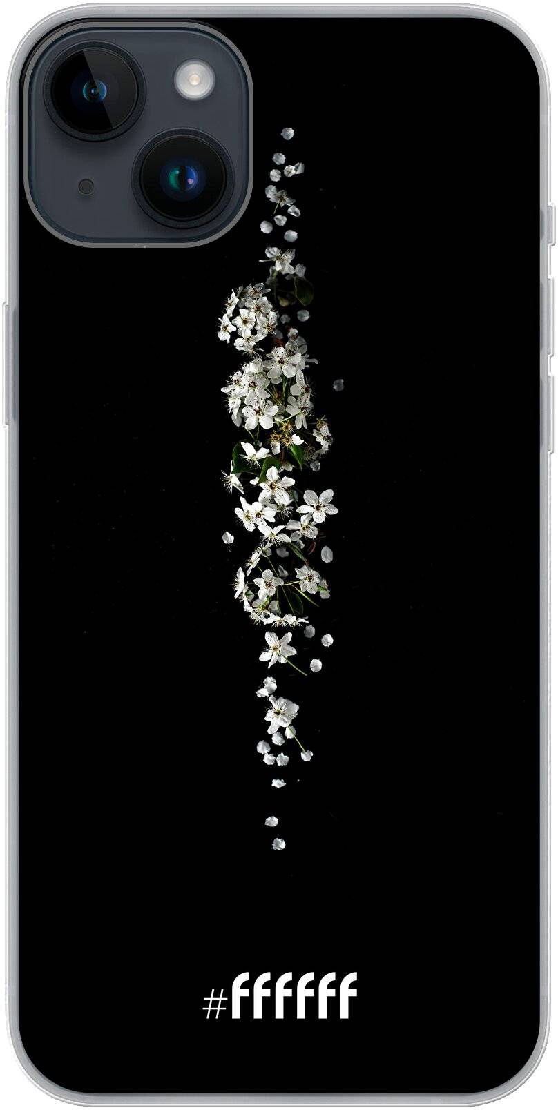 White flowers in the dark iPhone 14 Plus