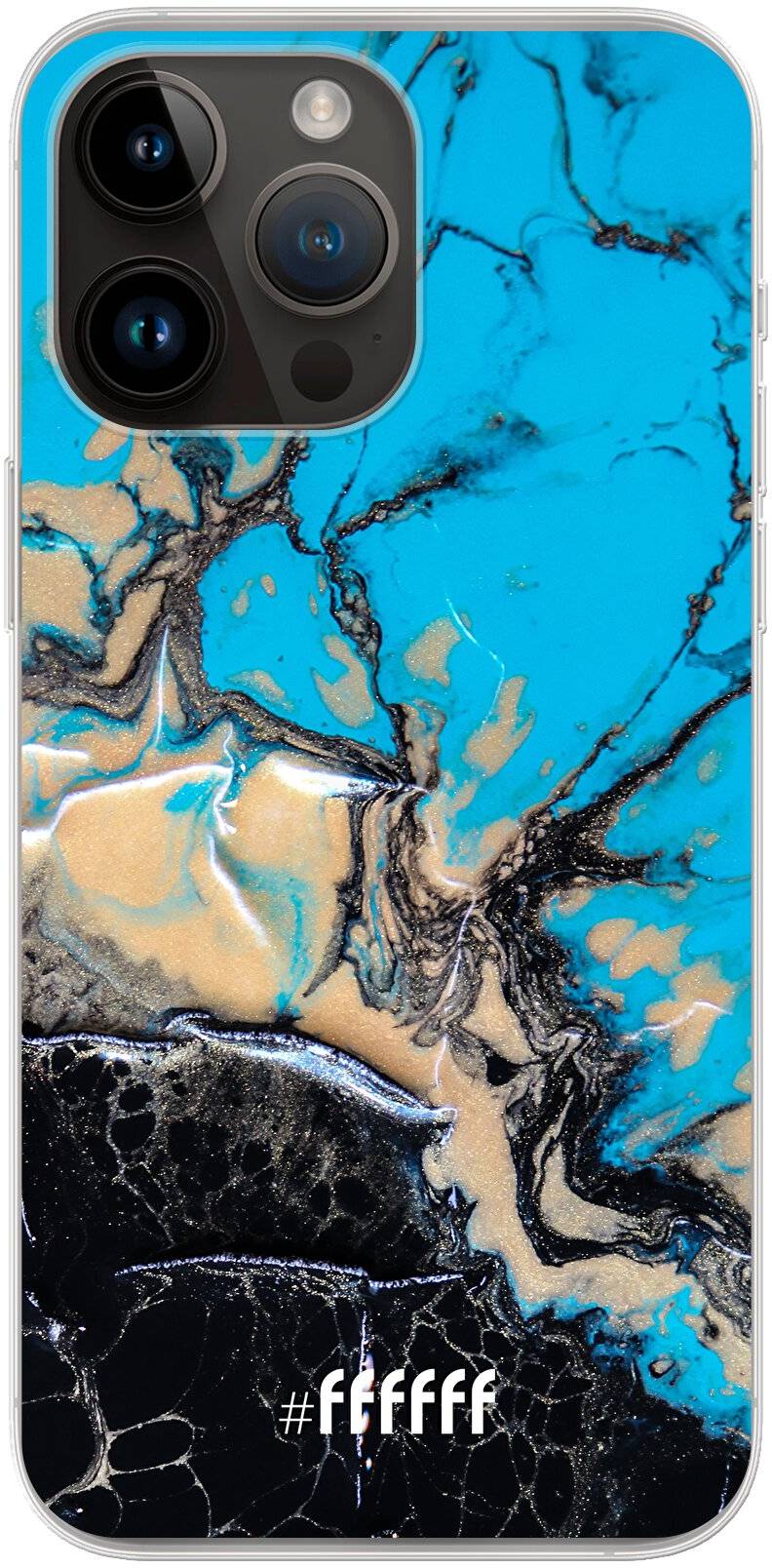 Blue meets Dark Marble iPhone 14 Pro Max