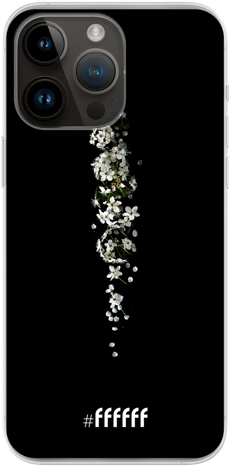 White flowers in the dark iPhone 14 Pro Max