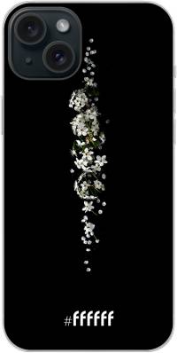 White flowers in the dark iPhone 15 Plus