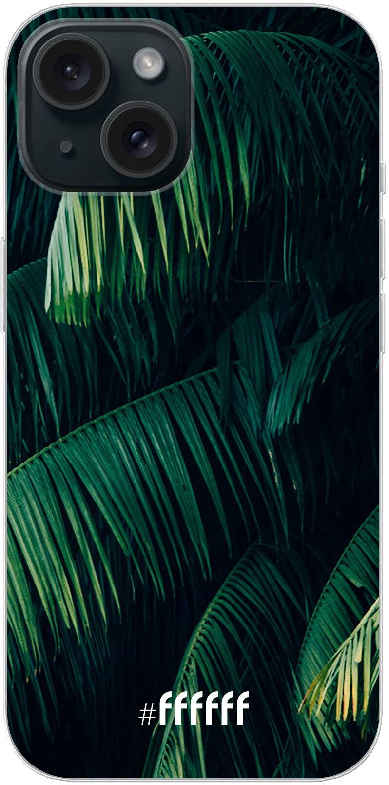 Palm Leaves Dark iPhone 15