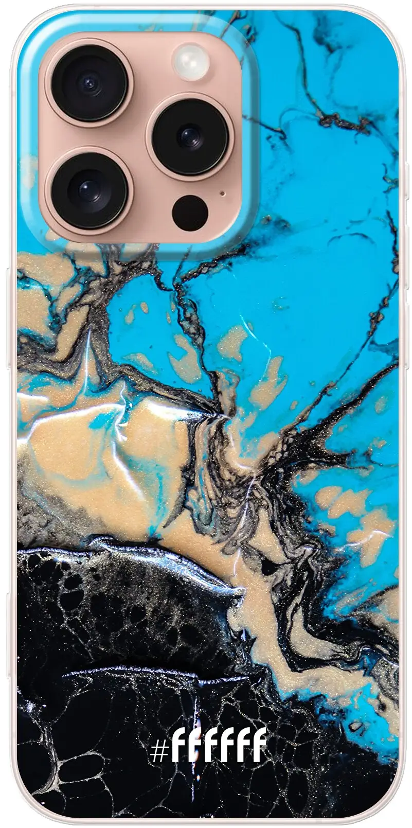 Blue meets Dark Marble iPhone 16 Pro