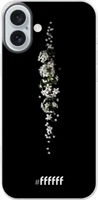 White flowers in the dark iPhone 16 Pro