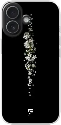 White flowers in the dark iPhone 17