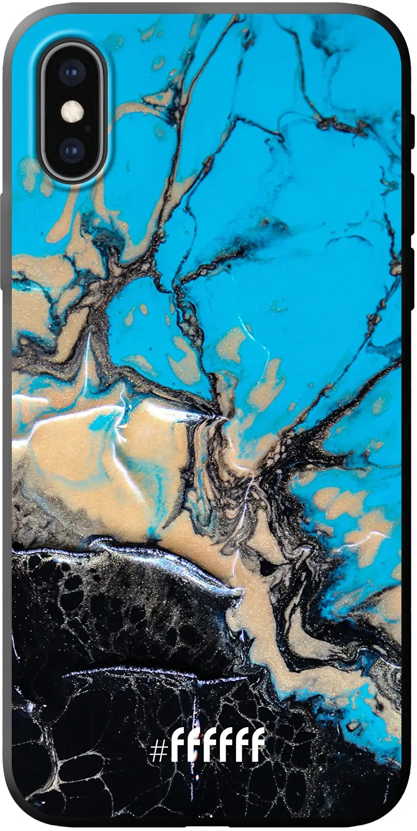 Blue meets Dark Marble iPhone Xs