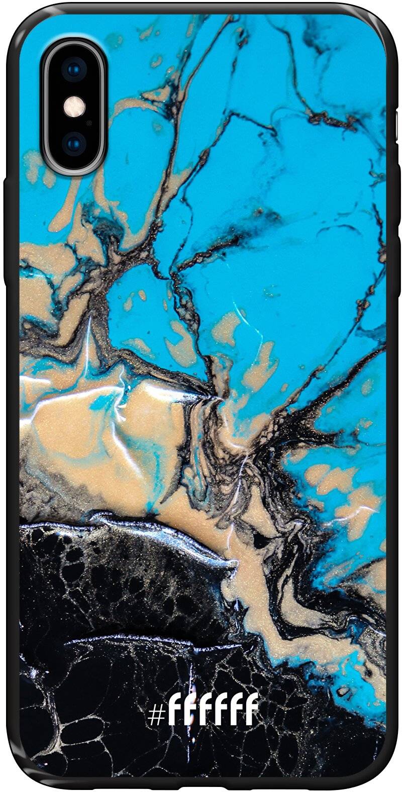 Blue meets Dark Marble iPhone X