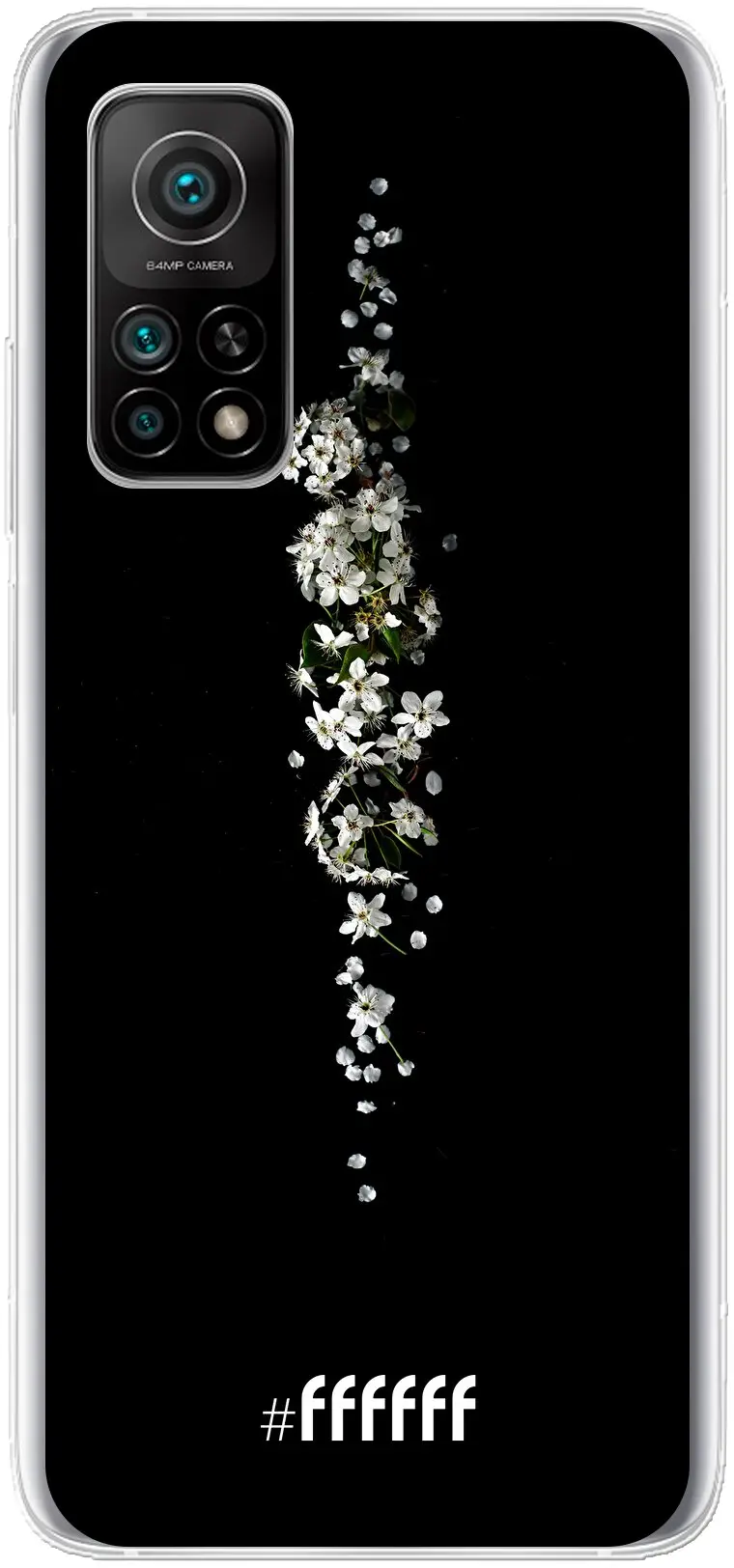 White flowers in the dark Mi 10T 5G