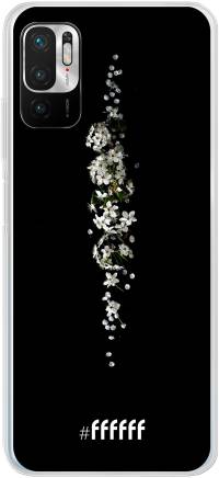 White flowers in the dark Redmi Note 10 5G